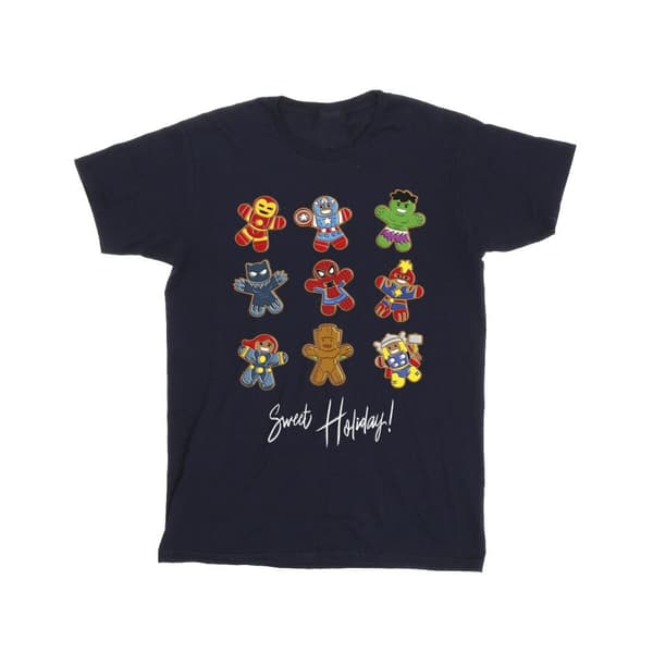 Marvel T-shirt i bomull för flickor - Gingerbread Avengers