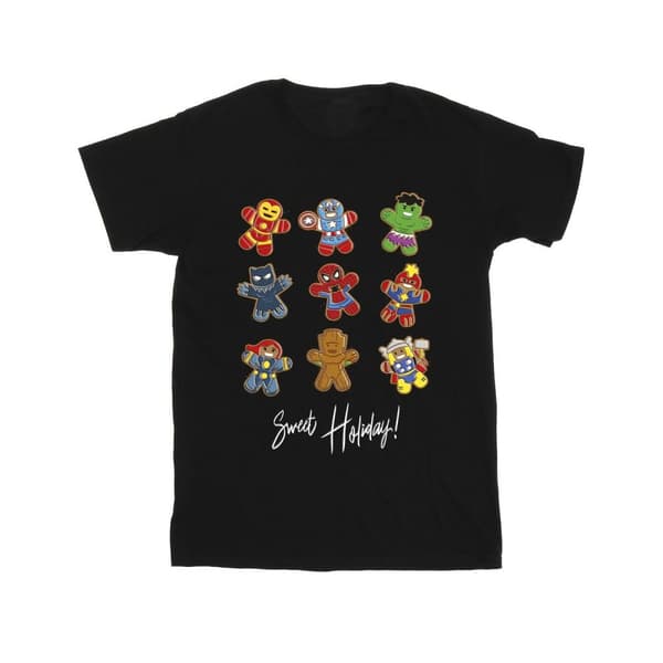 Marvel T-shirt i bomull för flickor - Gingerbread Avengers