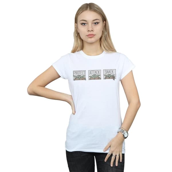 Star Wars Womens/Ladies The Mandalorian The Child Tiles Cotton T-Shirt