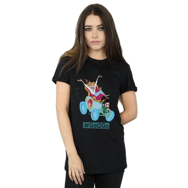 Disney Womens/Ladies Wreck It Ralph Cinderella And Vanellope Cotton Boyfriend T-Shirt