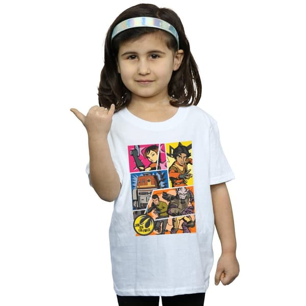 Star Wars Girls Rebels Comic Strip Cotton T-Shirt
