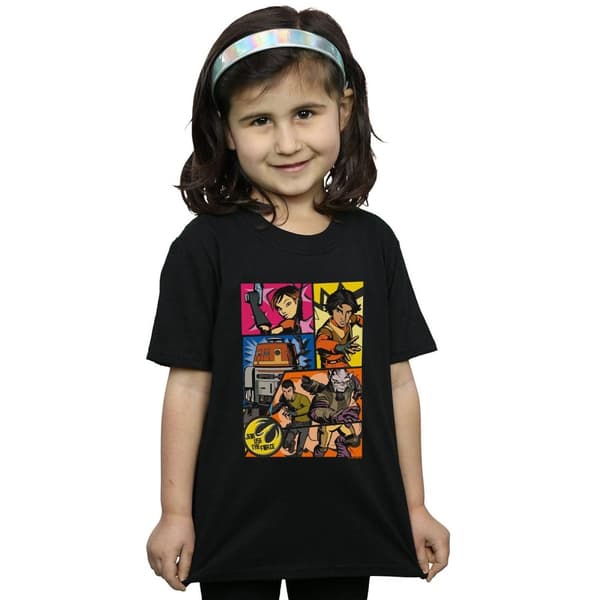 Star Wars Girls Rebels Comic Strip Cotton T-Shirt