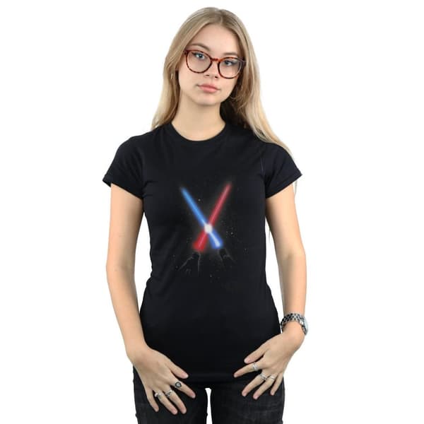 Star Wars Womens/Ladies Crossed Lightsabres Cotton T-Shirt