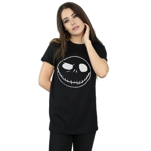 Disney Womens/Ladies Nightmare Before Christmas Jack´s Big Face Cotton Boyfriend T-Shirt