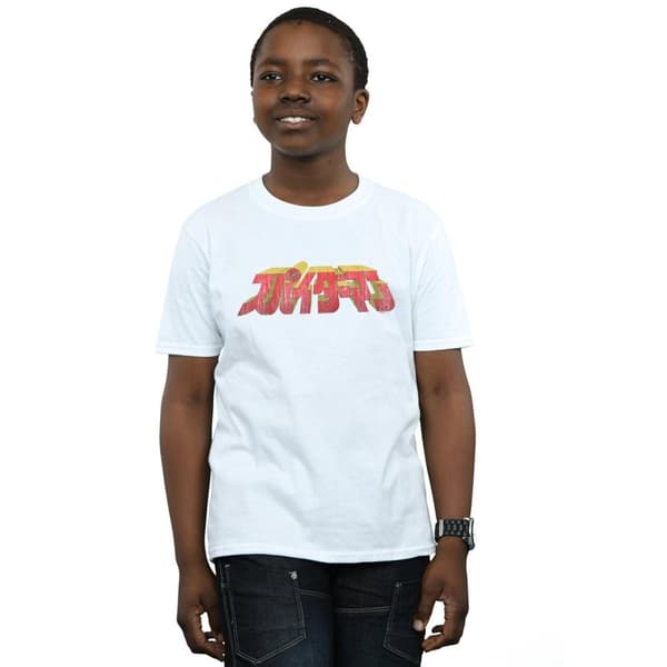 Marvel Boys Spider-Man Japanese Logo T-Shirt