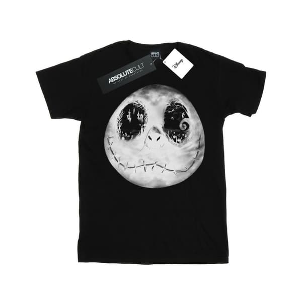 Disney Girls Nightmare Before Christmas Jack Moon Face Cotton T-Shirt