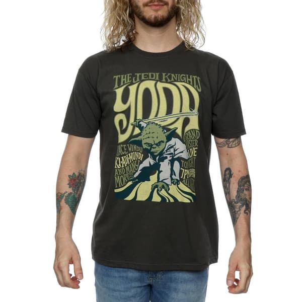 Star Wars Mens Yoda Rock Poster T-Shirt