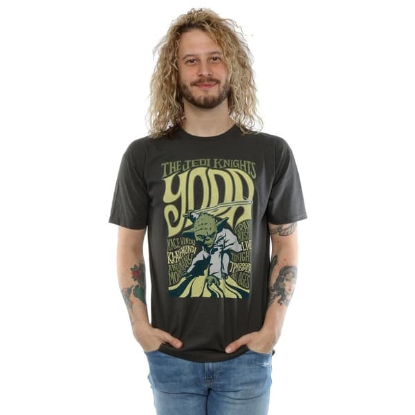 Star Wars Mens Yoda Rock Poster T-Shirt
