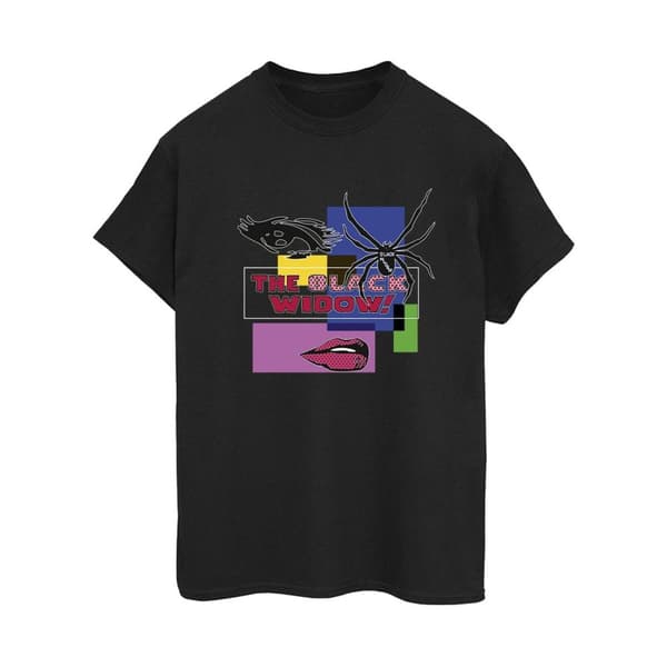 Marvel Black Widow Pop Art Boyfriend T-shirt i bomull - dam/dam
