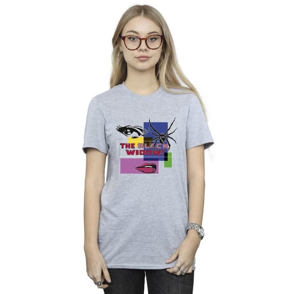 Marvel Black Widow Pop Art Boyfriend T-shirt i bomull - dam/dam