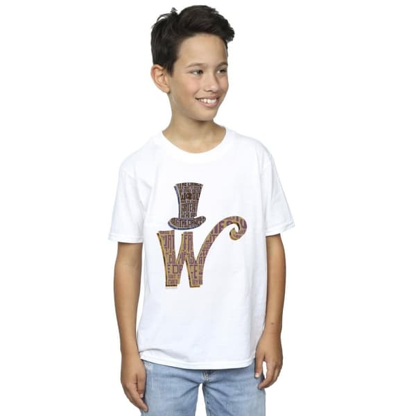 Willy Wonka T-shirt med W-logotyp och hatt för pojkar