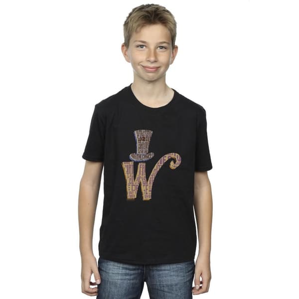 Willy Wonka T-shirt med W-logotyp och hatt för pojkar