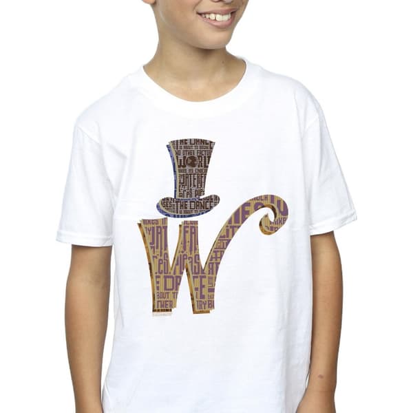 Willy Wonka T-shirt med W-logotyp och hatt för pojkar