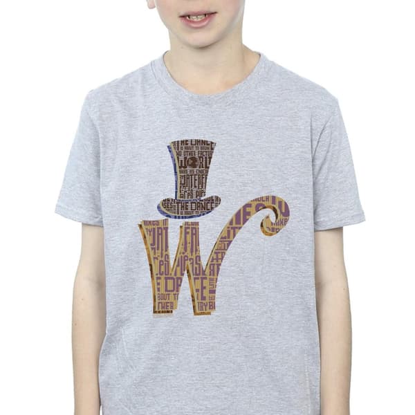 Willy Wonka T-shirt med W-logotyp och hatt för pojkar