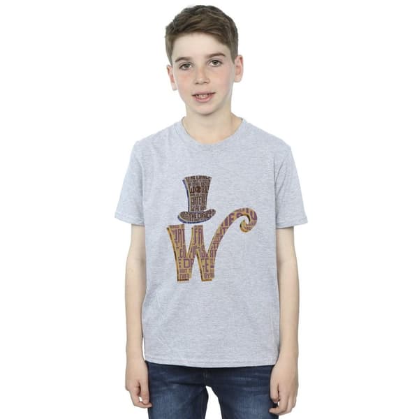 Willy Wonka T-shirt med W-logotyp och hatt för pojkar