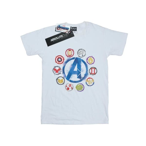 Marvel Mens Avengers Endgame - T-shirt med målade ikoner