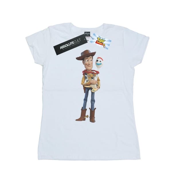 Disney Womens/Ladies Toy Story 4 Woody And Forky Cotton T-Shirt