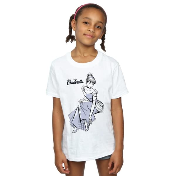 Disney T-shirt i bomull med skiss av Askungens tofflor för flickor