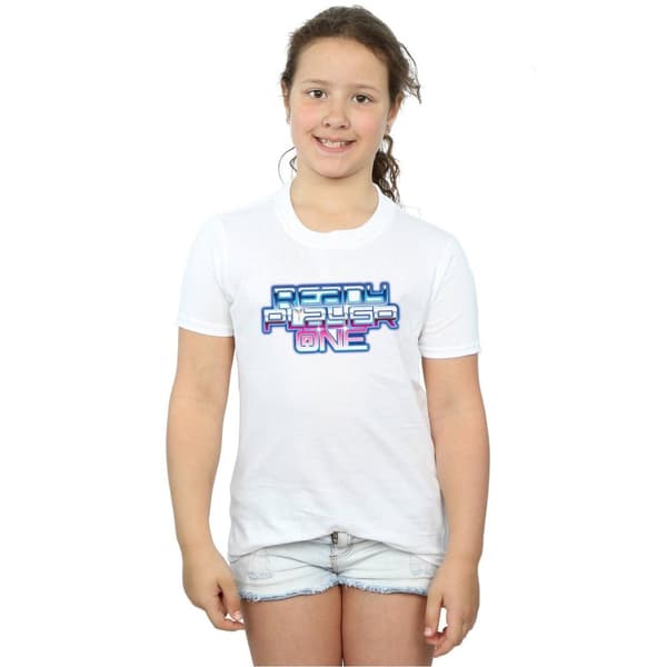 Ready Player One T-shirt i bomull med gradientlogotyp för flickor