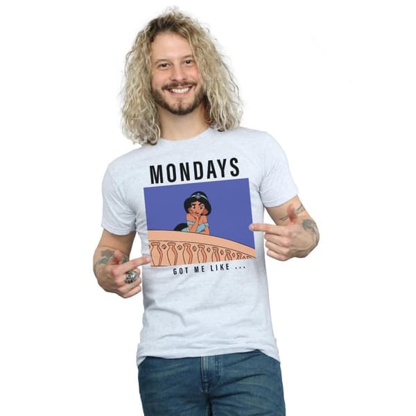 Disney Princess Mens Jasmine Mondays Got Me Like T-Shirt