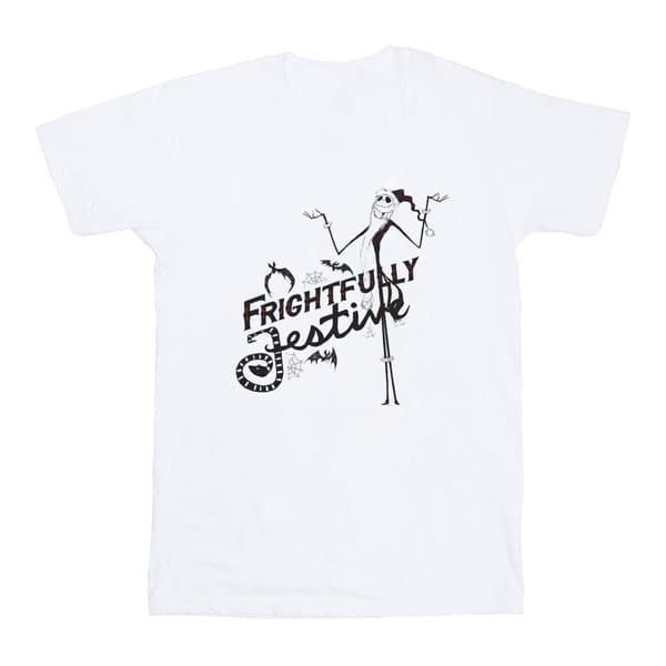 Disney Womens/Ladies The Nightmare Before Christmas Frightfully Festive Cotton Boyfriend T-Shirt