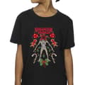 Miniatyrbild 3 av 4: Netflix Stranger Things Christmas Demogorgon T-shirt i bomull för flickor