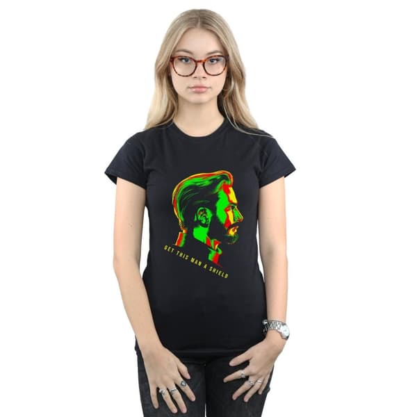 Marvel Womens/Ladies Avengers Infinity War Get This Man A Shield Cotton T-Shirt