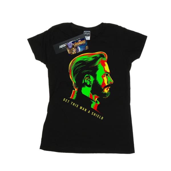 Marvel Womens/Ladies Avengers Infinity War Get This Man A Shield Cotton T-Shirt