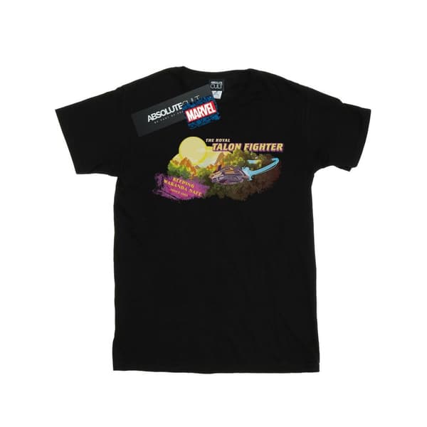 Marvel Black Panther Talon Fighter Wakanda bomulls-T-shirt för flickor Black 7-8 Years