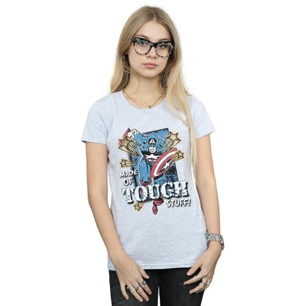 Marvel Womens/Ladies Captain America Made Of Tough Stuff Cotton T-Shirt