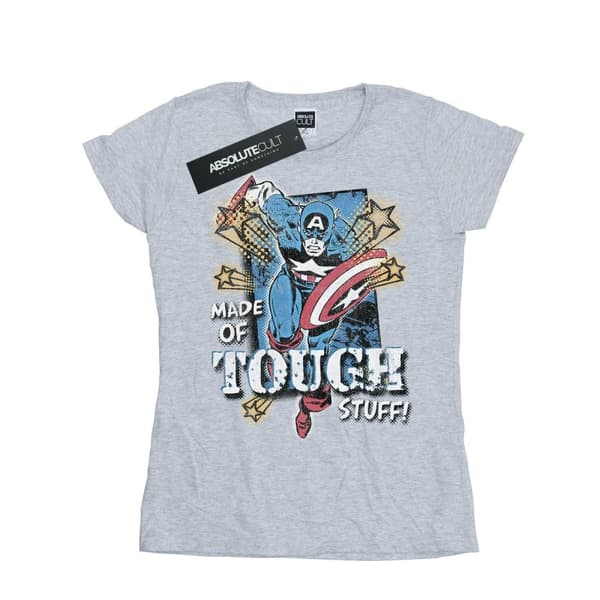 Marvel Womens/Ladies Captain America Made Of Tough Stuff Cotton T-Shirt