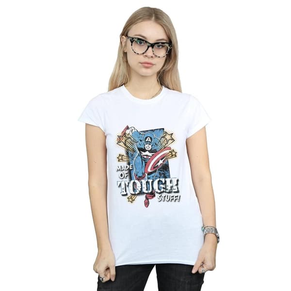 Marvel Womens/Ladies Captain America Made Of Tough Stuff Cotton T-Shirt