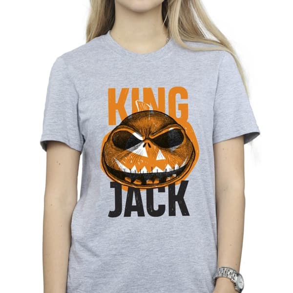 Disney Dam/Tjej The Nightmare Before Christmas King Jack Boyfriend-T-shirt i bomull