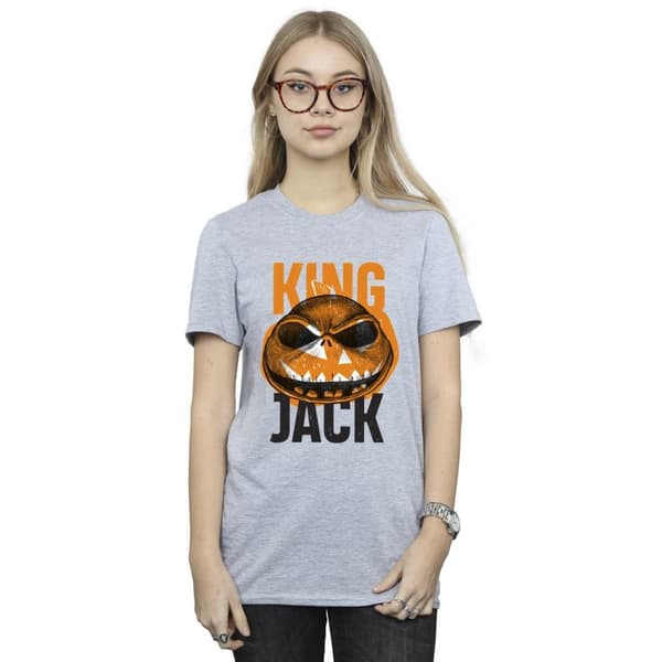 Disney Dam/Tjej The Nightmare Before Christmas King Jack Boyfriend-T-shirt i bomull
