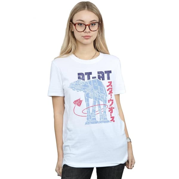 Star Wars Dam/Tjej Kanji AT-AT Boyfriend T-shirt i bomull