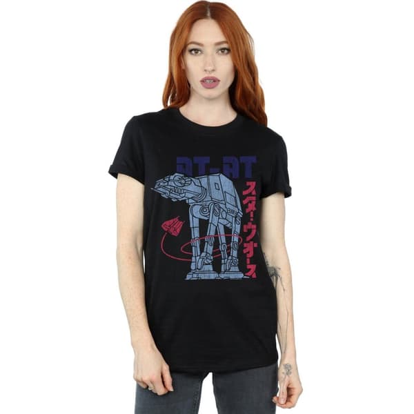 Star Wars Dam/Tjej Kanji AT-AT Boyfriend T-shirt i bomull