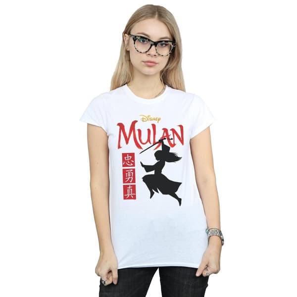 Disney Womens/Ladies Mulan Movie Warrior Silhouette Cotton T-Shirt