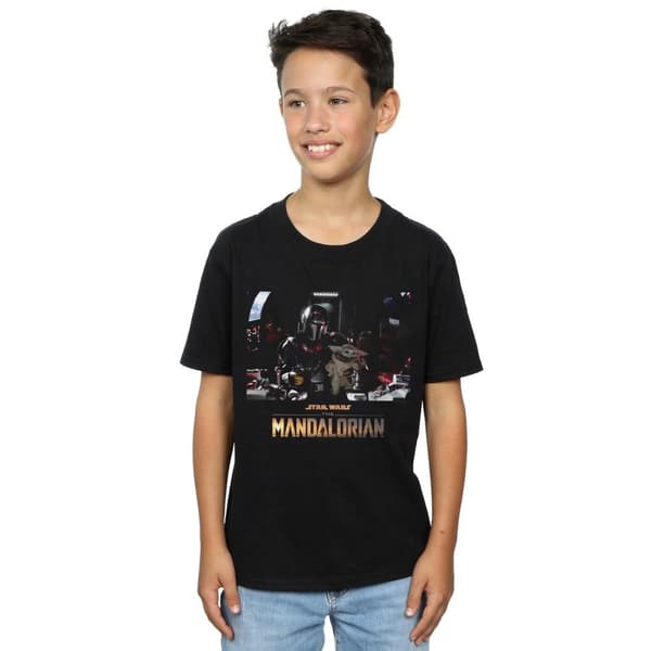 Star Wars Pojkar The Mandalorian - T-shirt med barn ombord