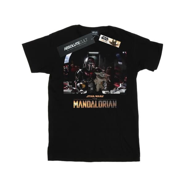 Star Wars Pojkar The Mandalorian - T-shirt med barn ombord Black 9-11 Years