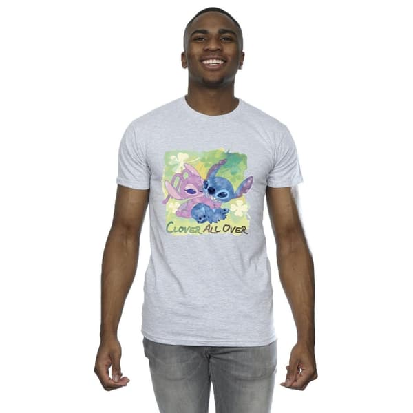 Disney Mens Lilo And Stitch St Patrick´s Day Clover T-shirt