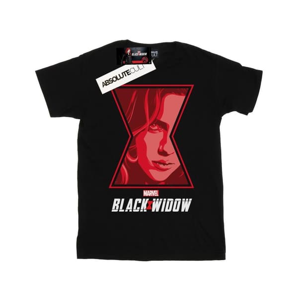 Marvel Girls Black Widow Movie Logo Window Cotton T-Shirt Black 12-13 Years