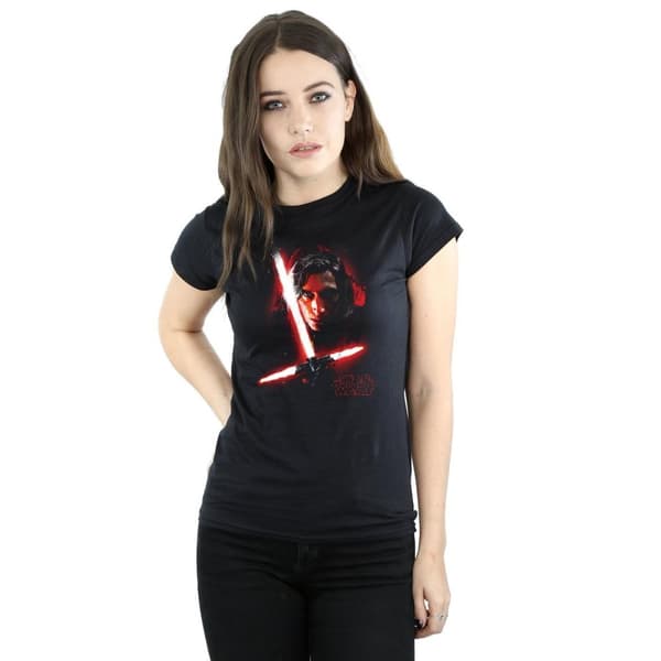 Star Wars Dam/Tjej - De sista jedi - Kylo Ren - T-shirt i borstad bomull