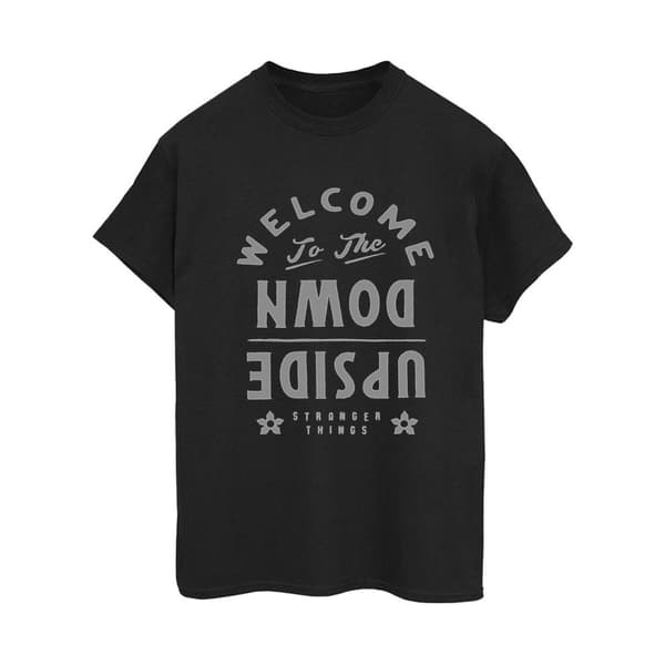 Netflix Womens/Ladies Stranger Things Welcome To Upside Down Cotton Boyfriend T-Shirt