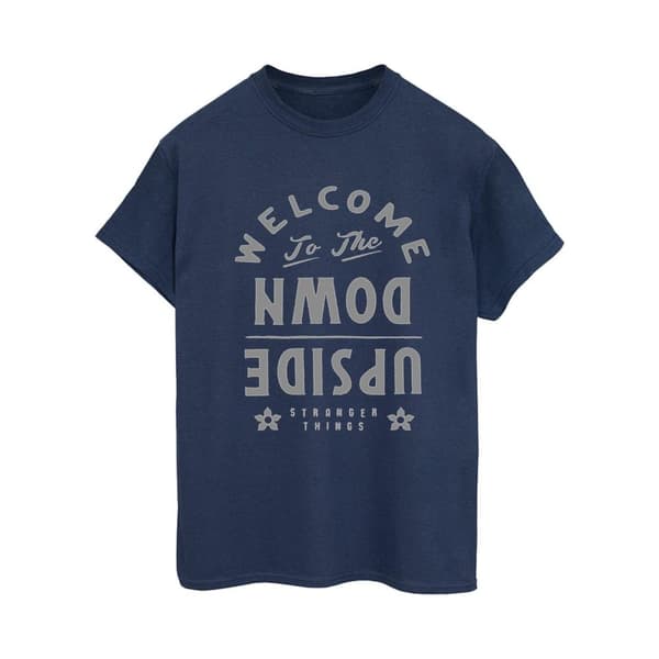 Netflix Womens/Ladies Stranger Things Welcome To Upside Down Cotton Boyfriend T-Shirt