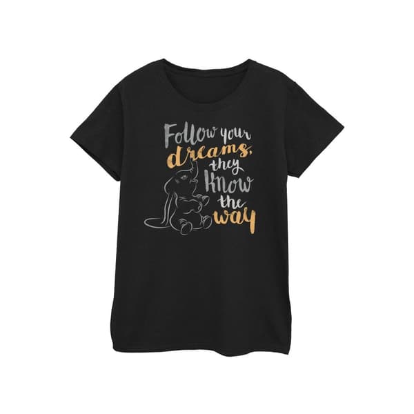 Disney Womens/Ladies Dumbo Follow Your Dream Cotton T-Shirt