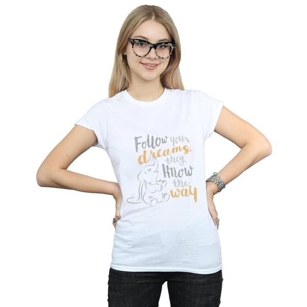Disney Womens/Ladies Dumbo Follow Your Dream Cotton T-Shirt