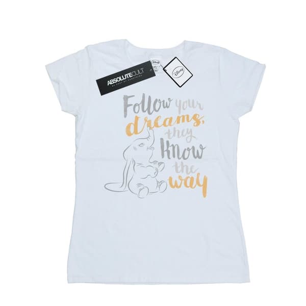 Disney Womens/Ladies Dumbo Follow Your Dream Cotton T-Shirt
