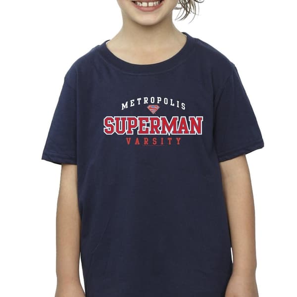 DC Comics Girls Superman Metropolis Varsity Cotton T-Shirt