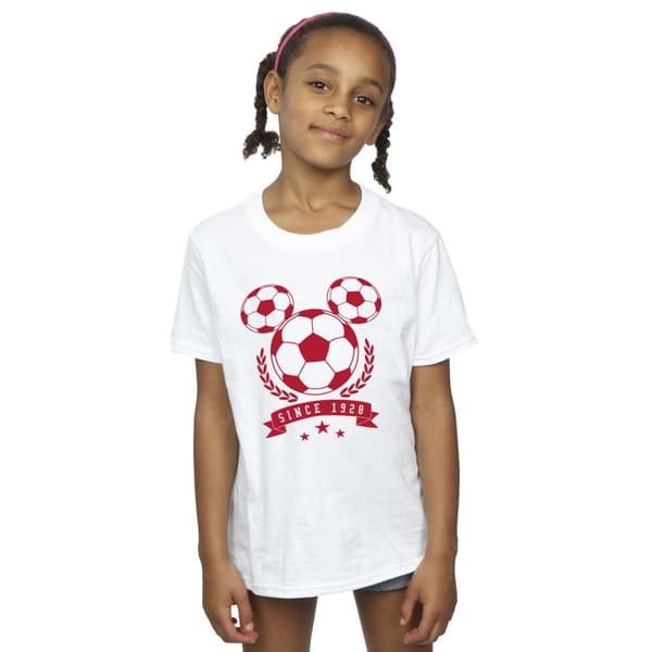 Disney T-shirt i bomull med Mickey-fotbollshuvud för flickor