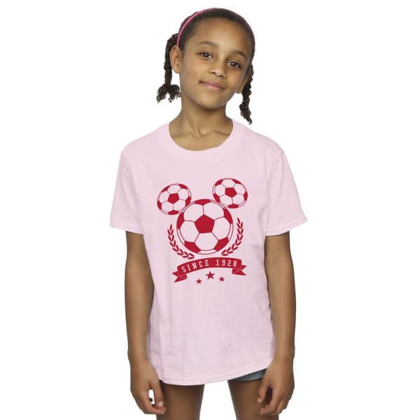 Disney T-shirt i bomull med Mickey-fotbollshuvud för flickor